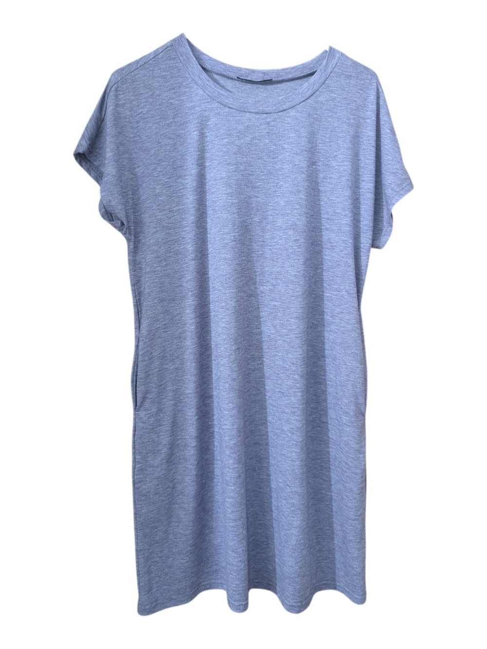 SHEIN T Shirt Dress Sz Small 4 Heathered Short Sleeve Midi W-585